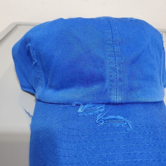 NWT DAD UNISEX CAP HAT DISTRESSED BLUE STRAPBACK - Picture 4 of 12